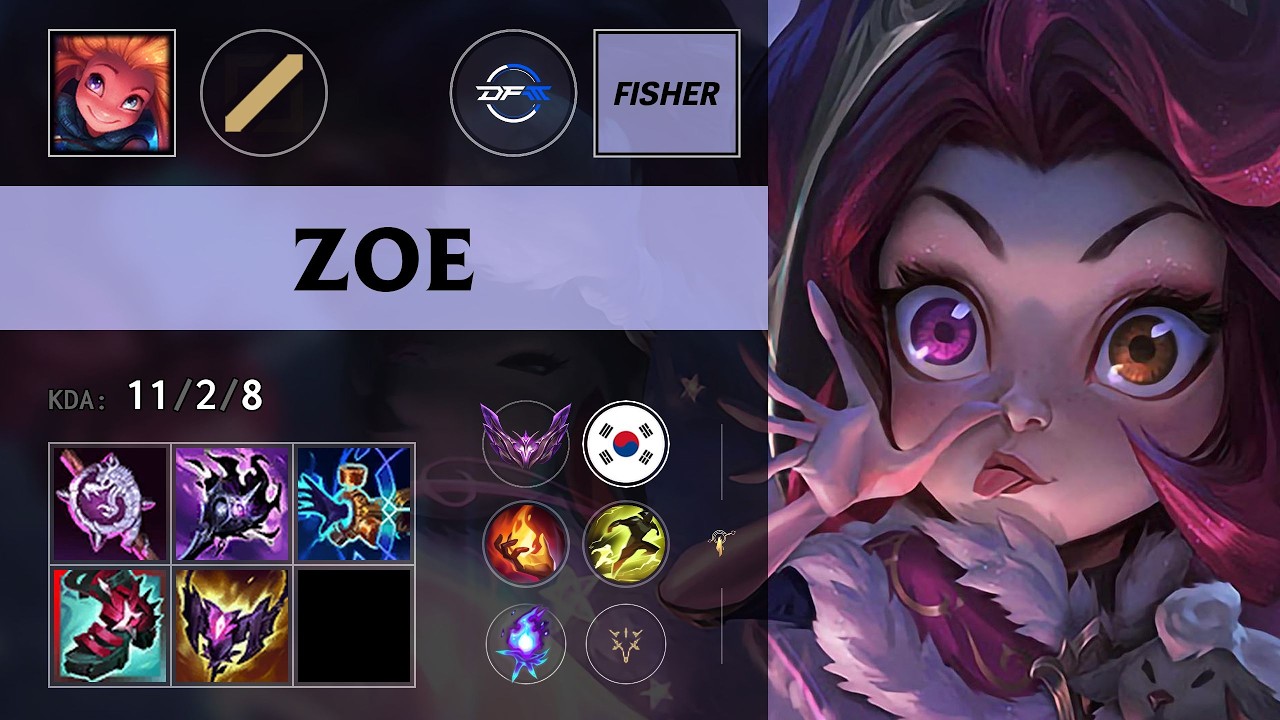 (DFM Fisher) Zoe Mid vs Katarina - KR Master Patch 26.12
