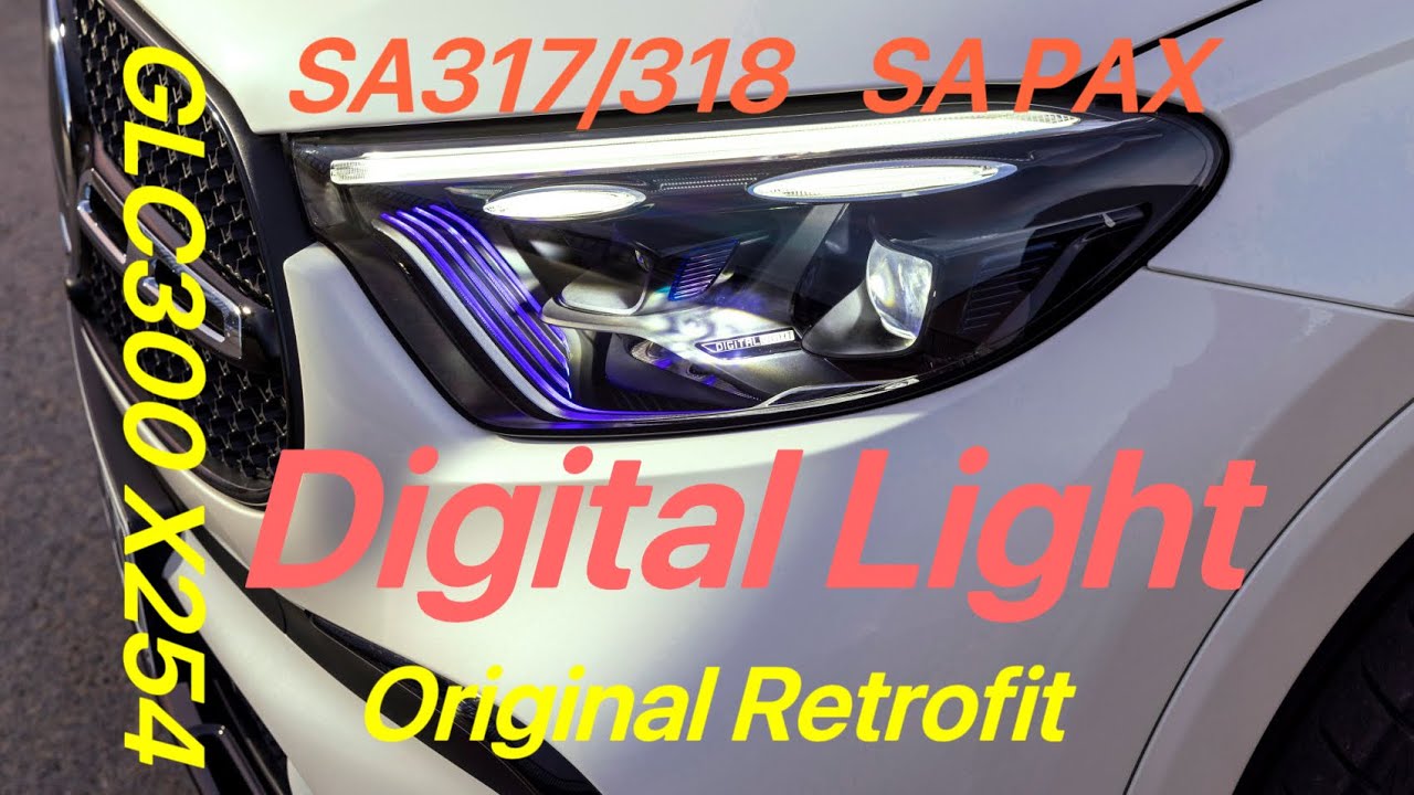 GLC X254 Digital Headlight Retrofit, Code 317/318 628, Mercedes Original, ILS+ Starwave Digital Rain