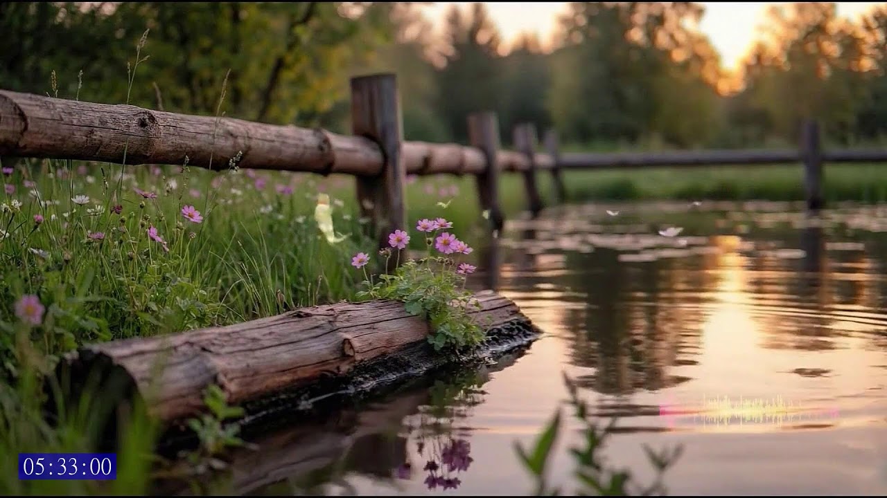River Flow & Forest Birds Chirping, Natural Stream Sounds for Relaxation, Sleep and Meditation
