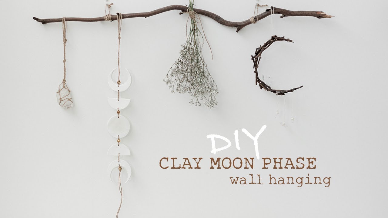 DIY Clay Moon Phase Wall Hanging | Witch Inspired Decor | White Witch Halloween Ideas