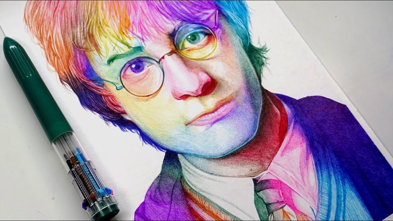 Drawing HARRY POTTER With MAGICAL PEN - DeMoose Art
