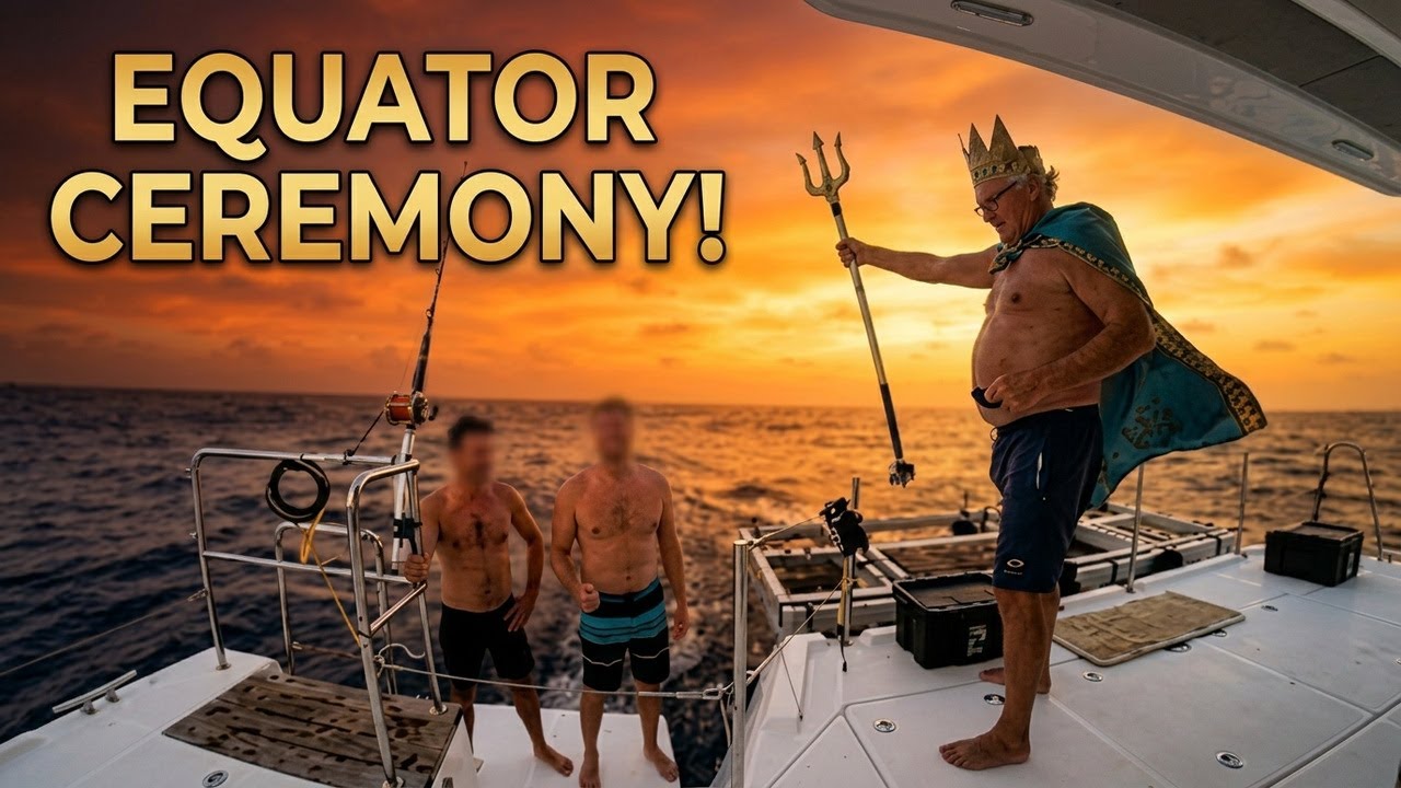 Sailing Across the Equator on a Voyage 590 catamaran.