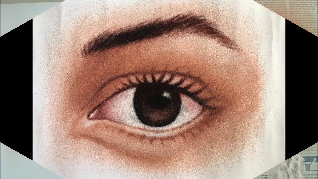 Learn Portrait Rangoli part 7 - How to draw  Eye with Rangoli