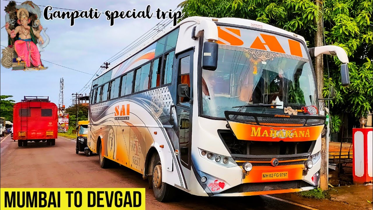MUMBAI to DEVGAD bus journey by Sai Travels | Ganpati festival trip | Konkan bus journey | NH 66