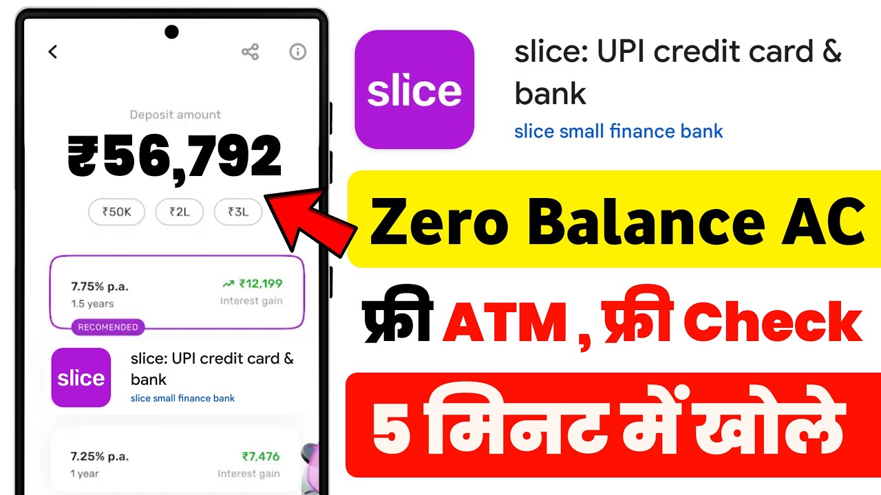 Slice Bank Account Opening | Slice Savings Account | Slice Account Opening | Zero Balance Account