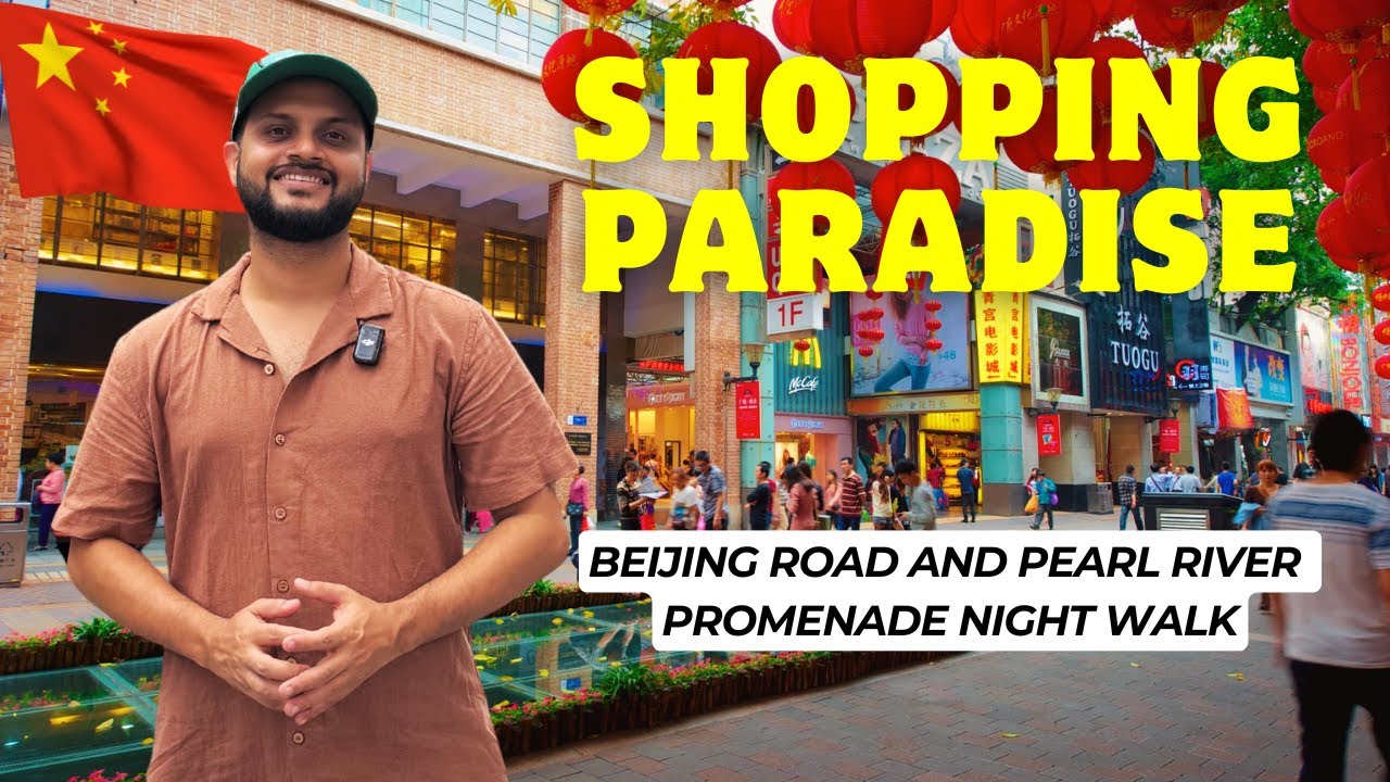 Visiting Guangzhou Shopping District | Beijing Road, Canton Tower,  Night Walk at Pearl River #china
