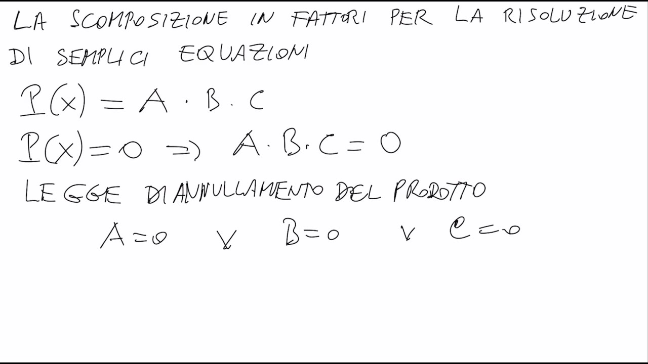 Equazioni con la la scomposizione e MCD e mcm tra polinomi