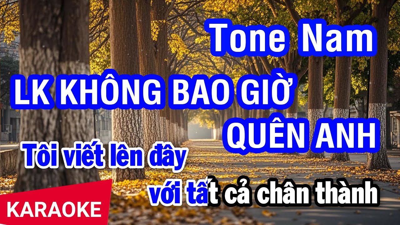 Karaoke Liên Khúc Không Bao Giờ Quên Anh - Tone Nam