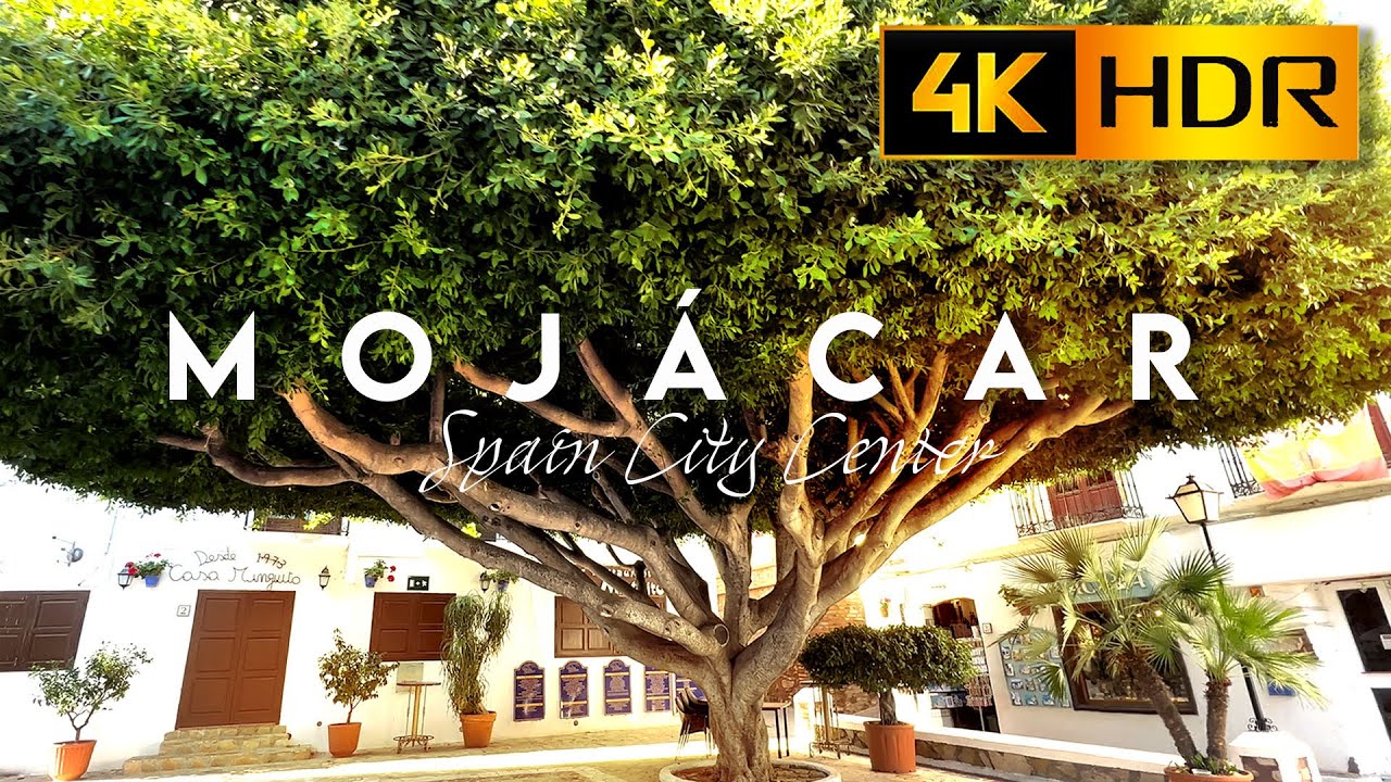 4K HDR Walk in MOJÁCAR SPAIN | WALKING TOUR on a Sunny Afternoon in Downtown City Center