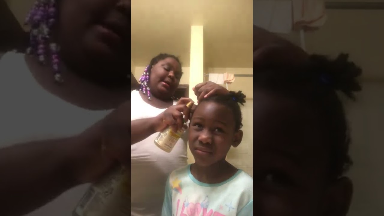 Showing you guys how I do my Cousins hair🤗👍👧🏾￼