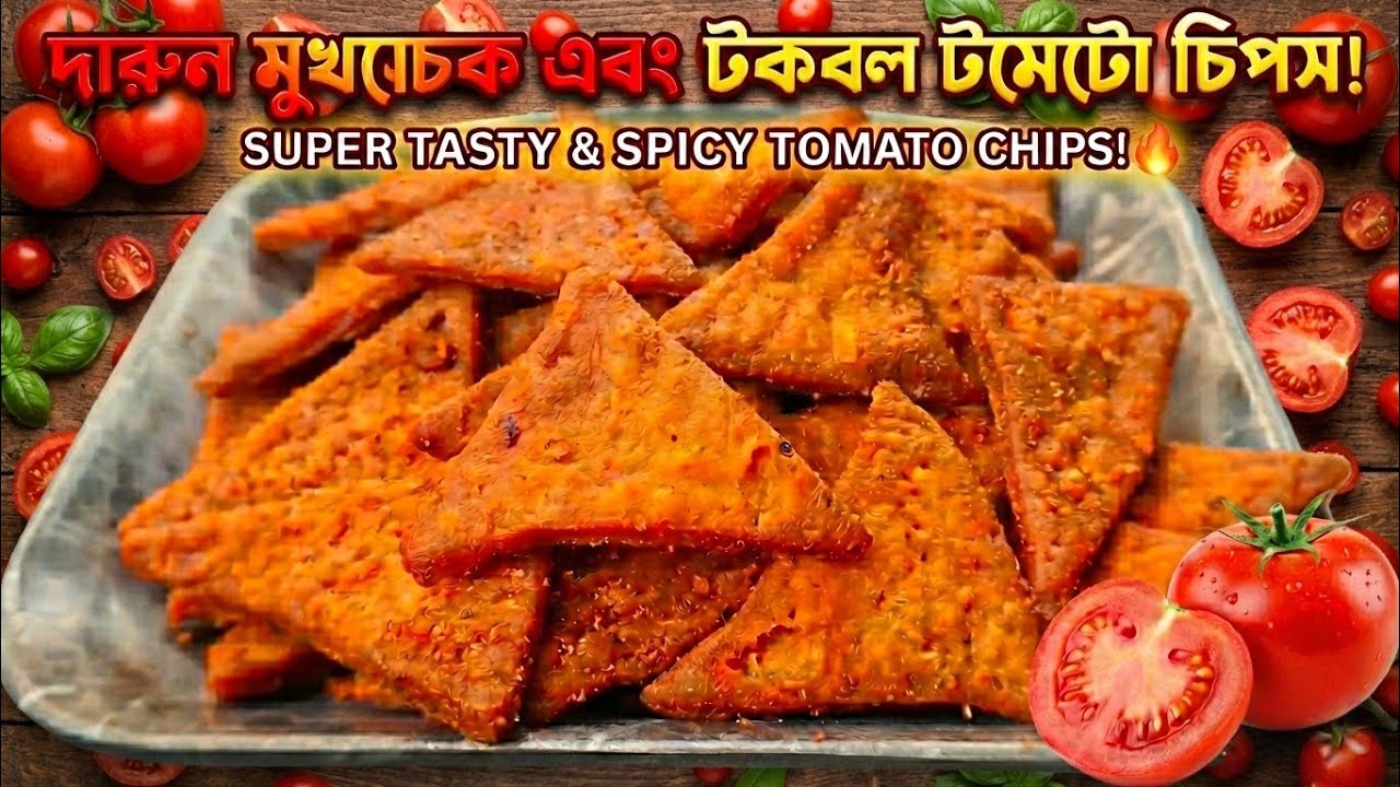 দারুন মুখরোচক এবং টকঝাল টমেটো চিপস |Homemade TomatoChips Recipe#TomatoChips#homemadesnack #টমেটোচিপস