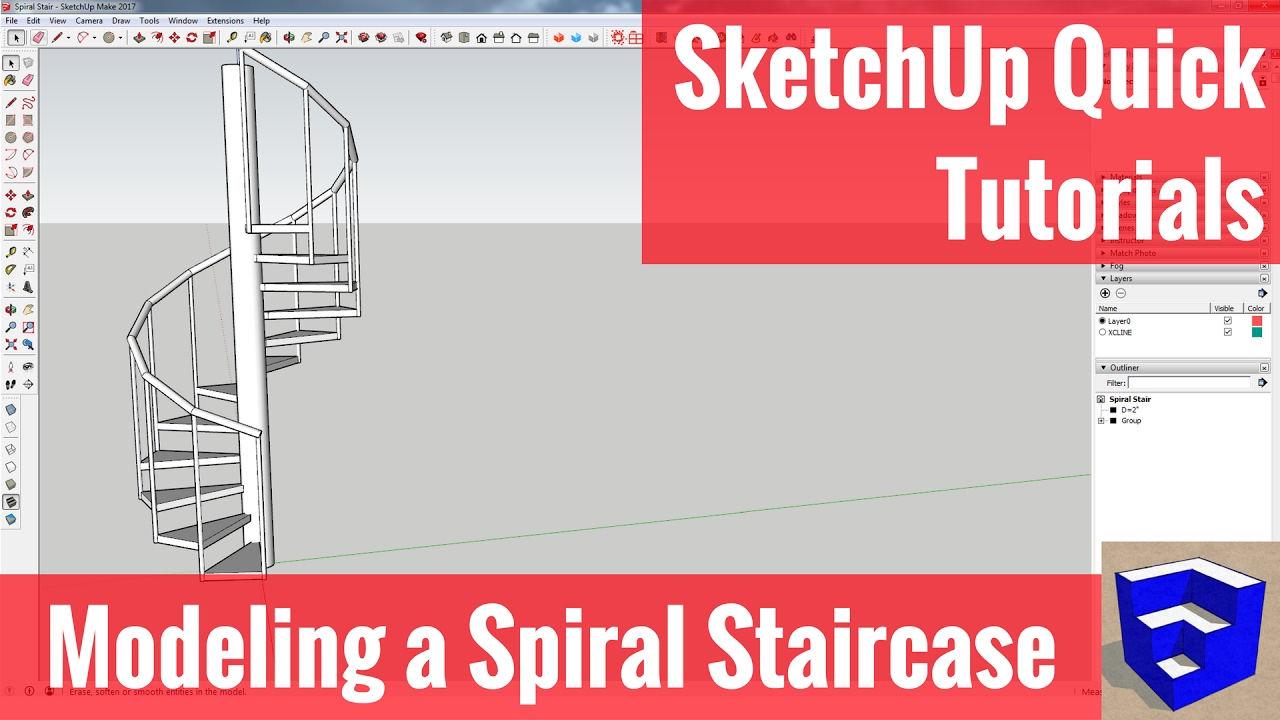 Моделирование винтовой лестницы в SketchUp — краткое руководство