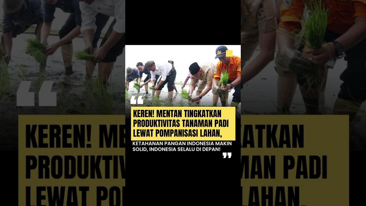MENTAN TINGKATKAN PRODUKTIVITAS TANAMAN PADI LEWAT POMPANISASI LAHAN, INDONESIA MAKIN SOLID!