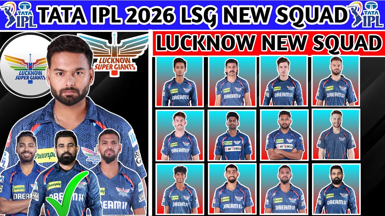 IPL 2026 - Lucknow Super Giants Full & Final Squad | LSG Team 2026 Players List | LSG 2026Squad