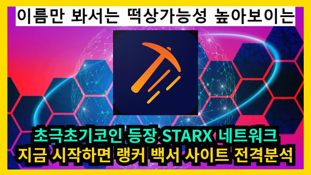 초극초기코인 등장 STARX 네트워크 지금 시작하면 랭커 백서 사이트 전격분석