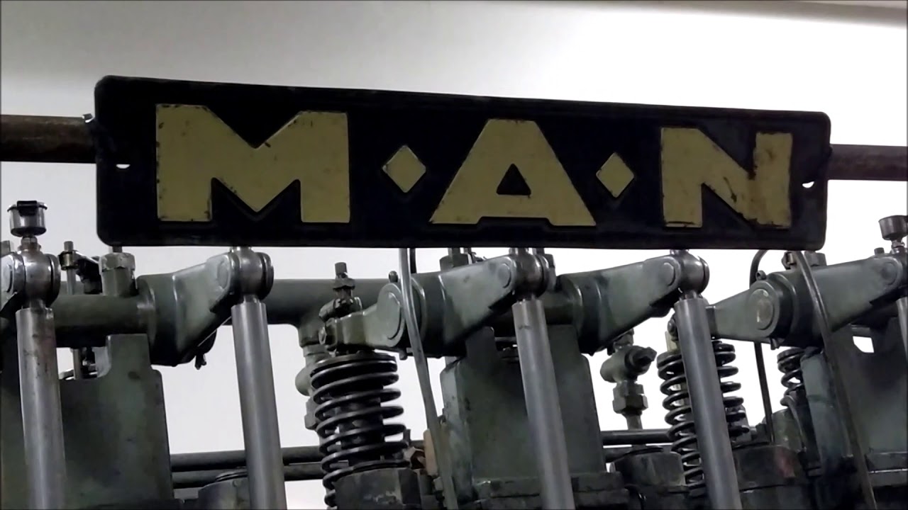 Historischer MAN Dieselmotor G6v42. Messungen bei Belastungstest. (Video 4).