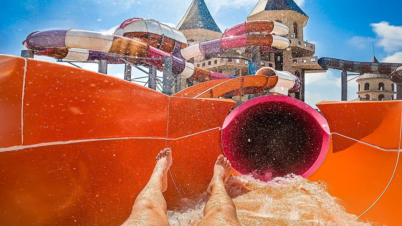 INSANE Space Shuttle Water Slide at Aquapark Nessebar