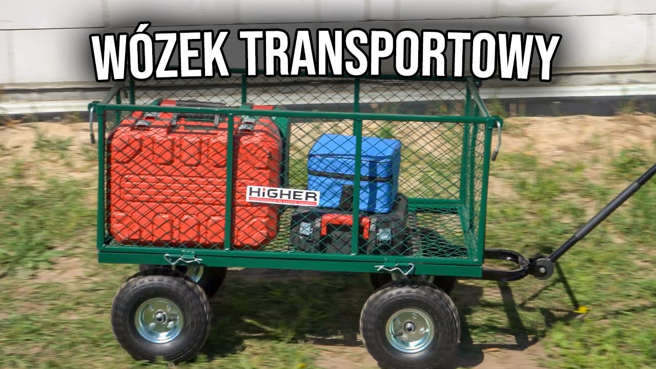 Wózek ogrodowy transportowy z siatką przyczepka HIGHER 250 L 450 kg + plandeka