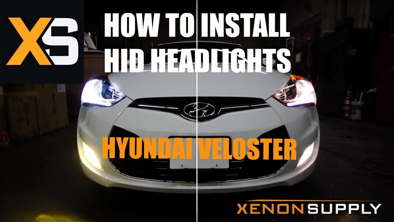 Hyundai Veloster HID - Install HID on OEM Headlight Bumper Removal & Modified H7 Bulb Adaptor