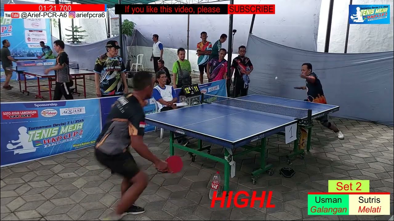 PERANG SPIN & SMASH, Sutris-Melati vs Usman-Galangan, WKD Cup 2, Turnamen tenis meja Divisi 7 U-35th