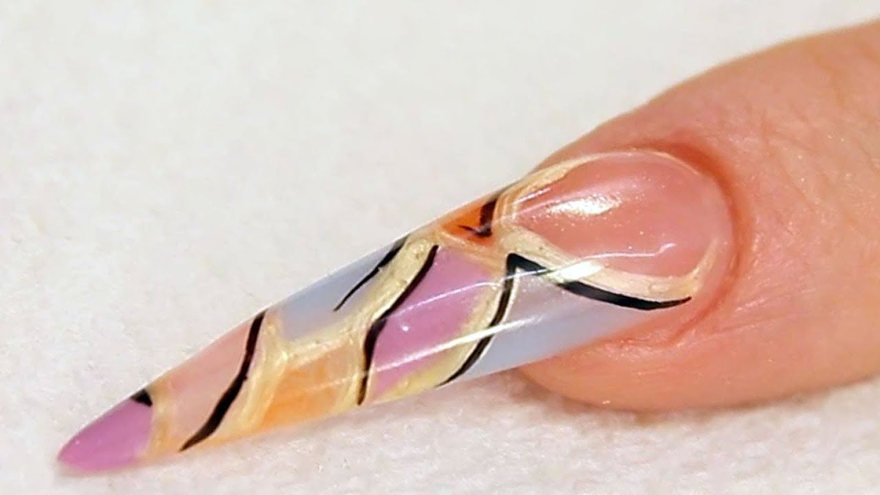 Mosaic Stiletto Gel Nail Tutorial Video by Naio Nails
