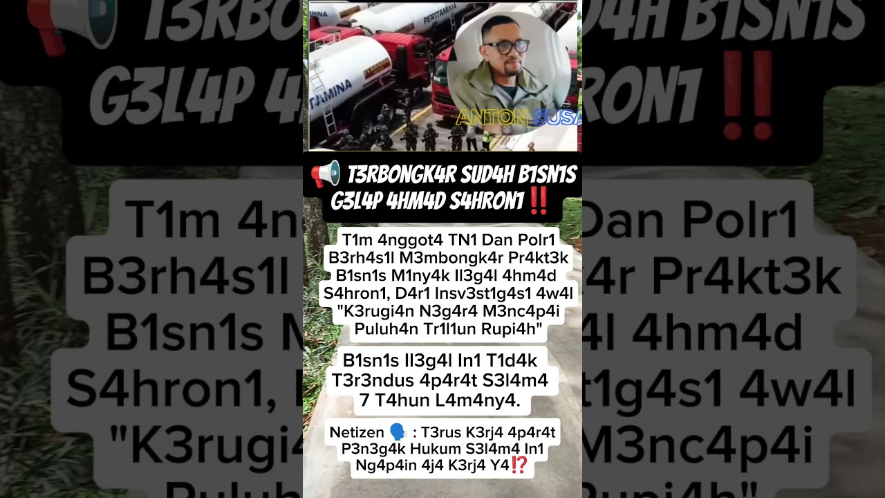 Terbongkar Bisnis Gelap Ahmad Sahroni‼️😱