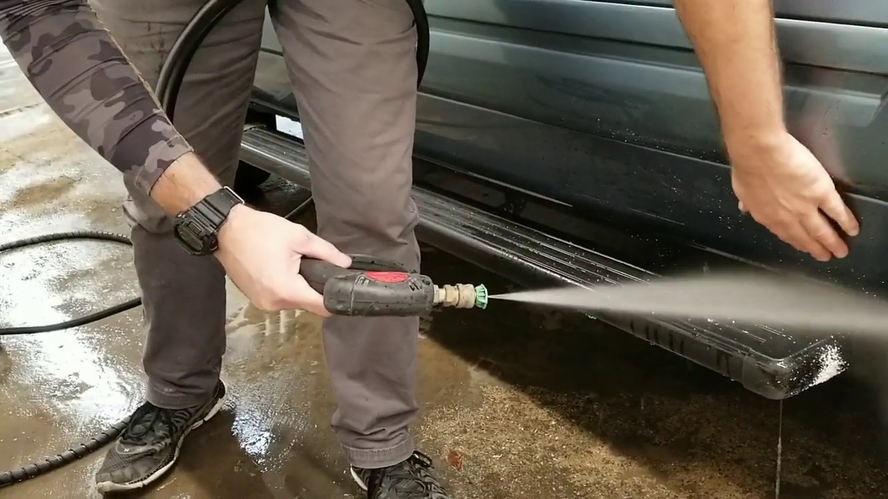 Road paint removal from a coating