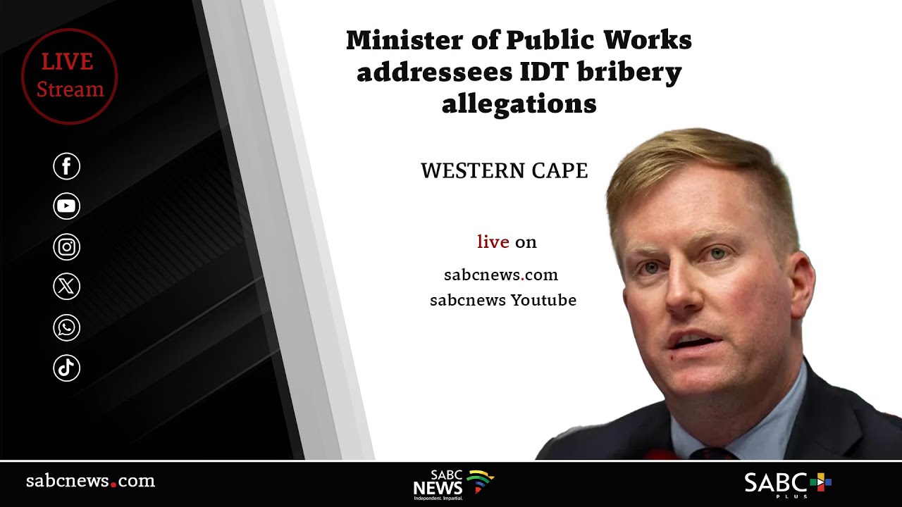 Minister of Public Works Dean Macpherson addresses IDT bribery allegations