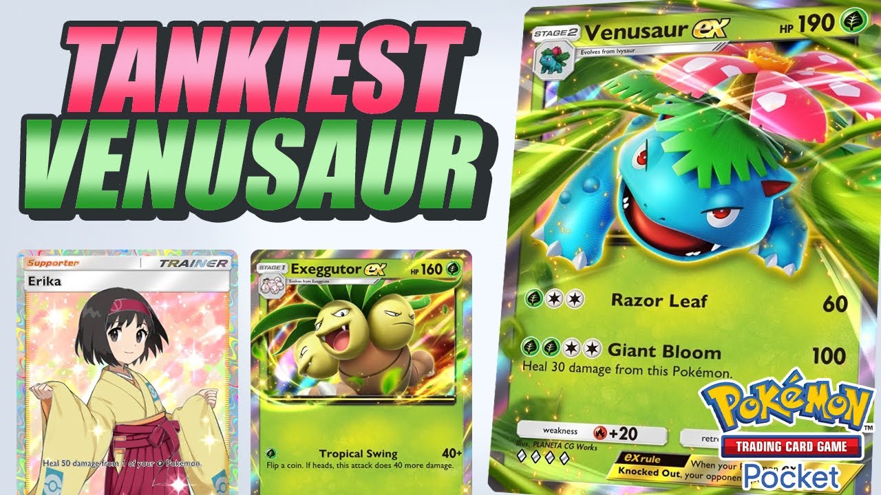 This VENUSAUR EX & EXEGGUTOR EX Deck is so TANKY !! - Pokemon TCG Pocket