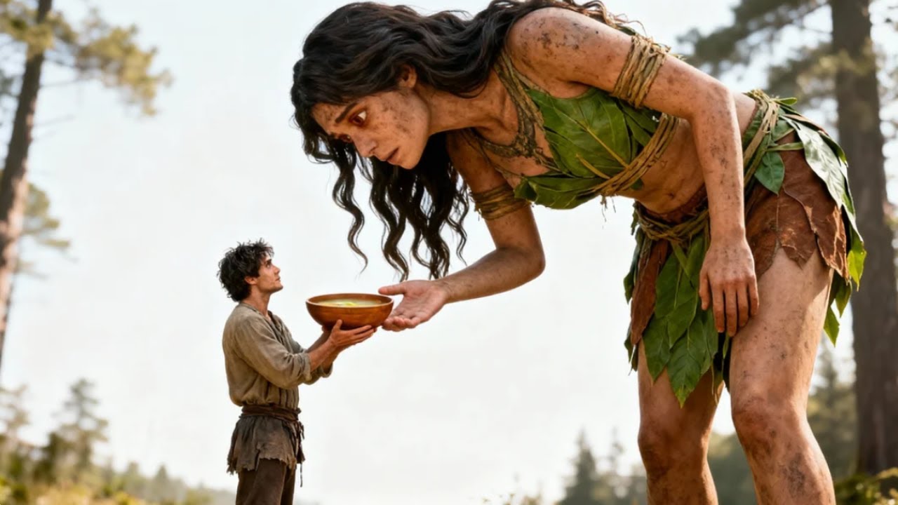 Le di comida a una mujer gigante hermosa. Al amanecer, su tribu rodeó mi cabaña.