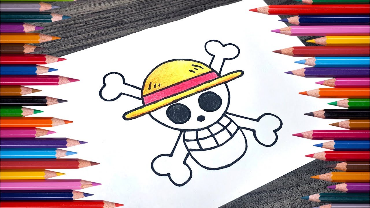 Drawing and Coloring One Piece flag | Drawing One Piece Easy