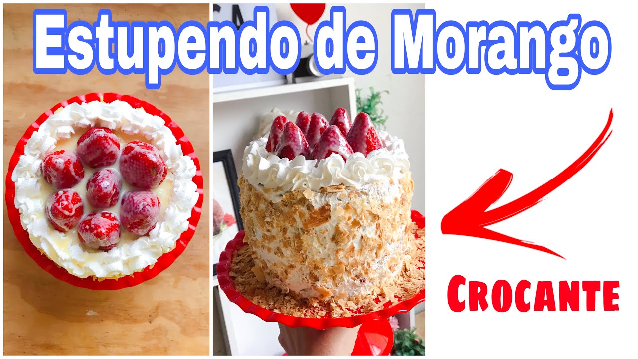 BOLO ESTUPENDO DE MORANGO COM MASSA FOLHADA - ARICA 35 ANOS 🎂🎉