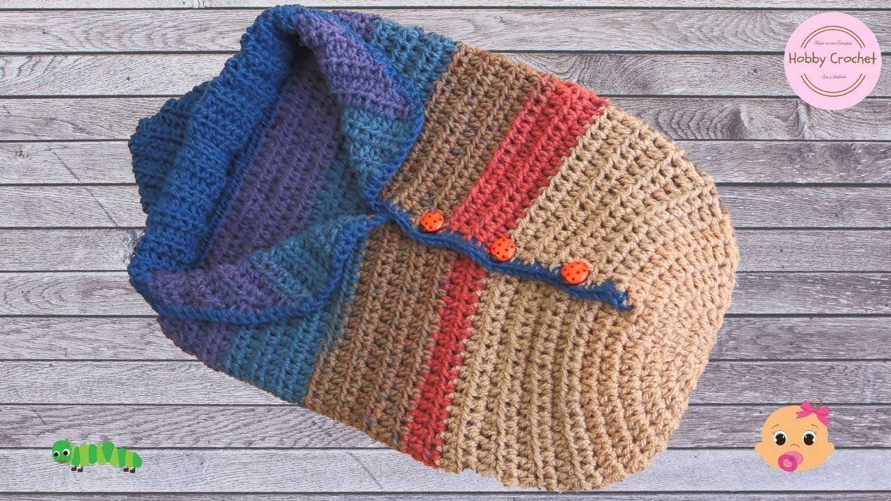 Cocoon o Capullo para Bebe a crochet paso a paso (Versión Diestra)