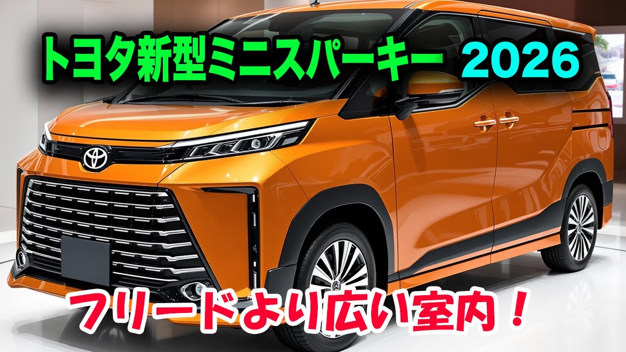 トヨタ新型ミニスパーキー2026年近日登場、フリードより広い室内！1.5Lディーゼル搭載で年間4万円も燃料費が安くなる衝撃の真実！