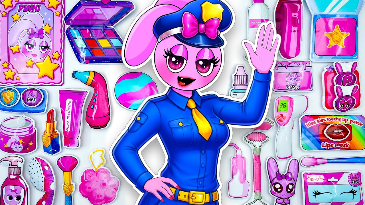 Paper DIY💖INCREDIBOX SPRUNKI PINKI Police pt 2💖Fashion Skincare + Makeup💖Blind Bag Unboxing