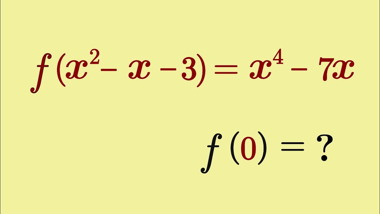 f ( x^2 - x - 3 ) = x^4 - 7x