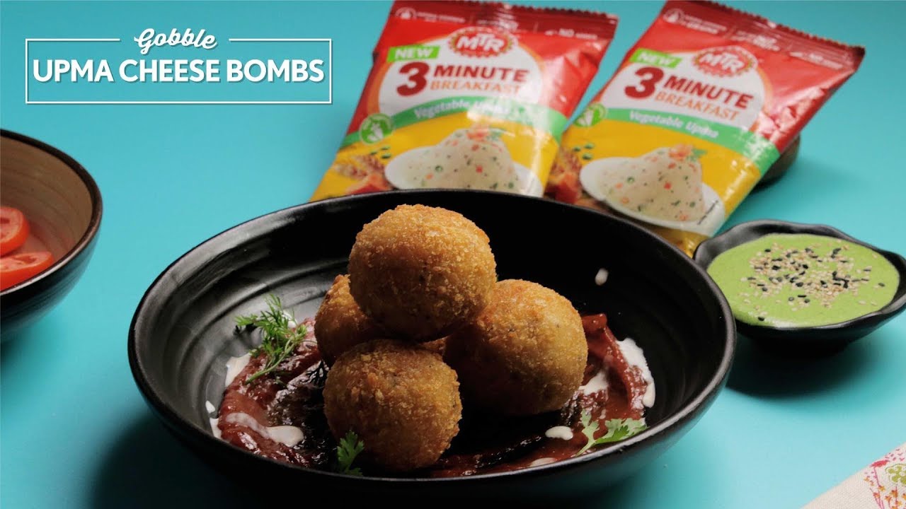 Gobble | Upma Cheese Bombs | उपमा चीज़ बॉम्ब्स | Cheesy Snacks
