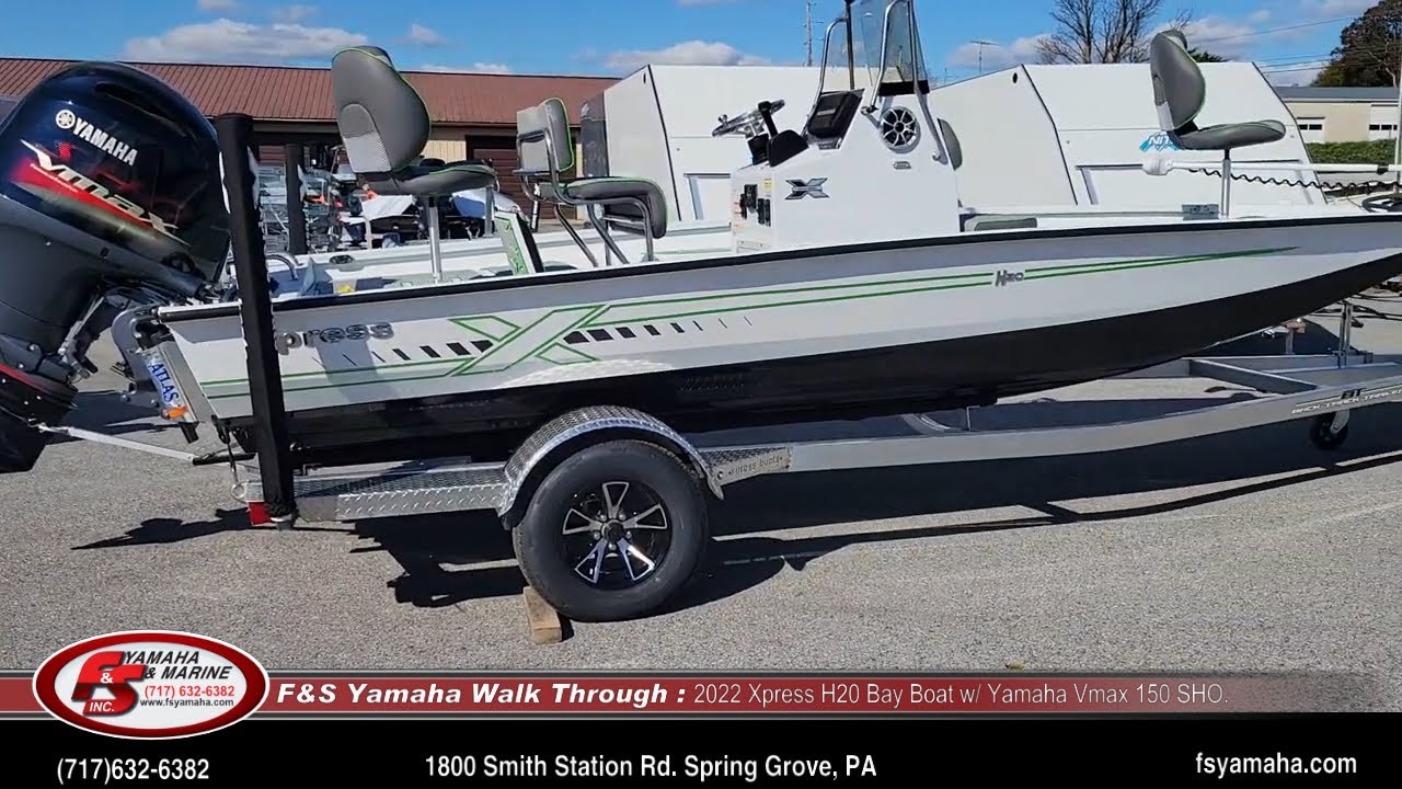 2022 Xpress H20 Bay Boat with Yamaha Vmax 150 SHO Walk thru @ F & S Yamaha & Marine