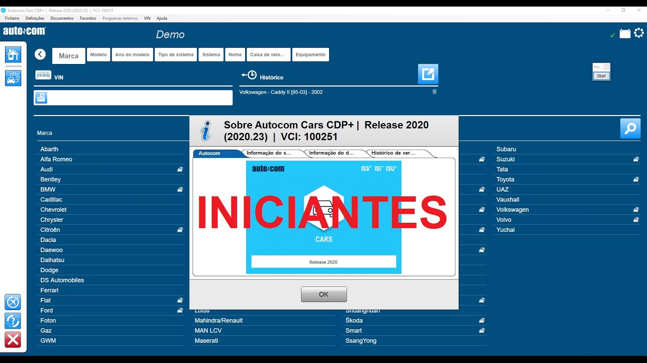 DELPHI AUTOCOM 2020.23 - TUTORIAL PARA INICIANTES DEMONSTRA&Ccedil;&Atilde;O TELA INICIAL -AULA 01
