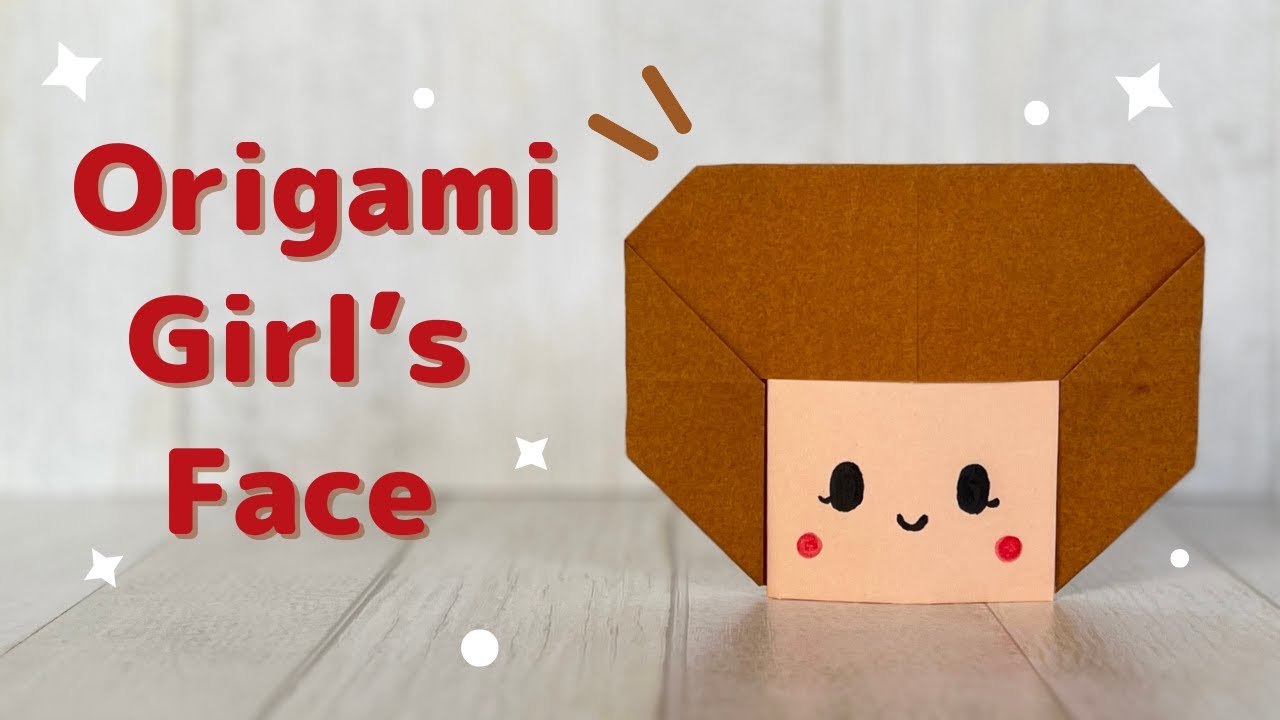 How to make an origami girl's face 女の子の顔折り紙の折り方 #origami