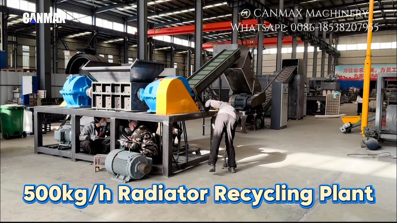 500kg/h Scrap Copper Aluminum Radiator Recycling Plant Crushing & Sorting of Copper, Aluminum & Iron