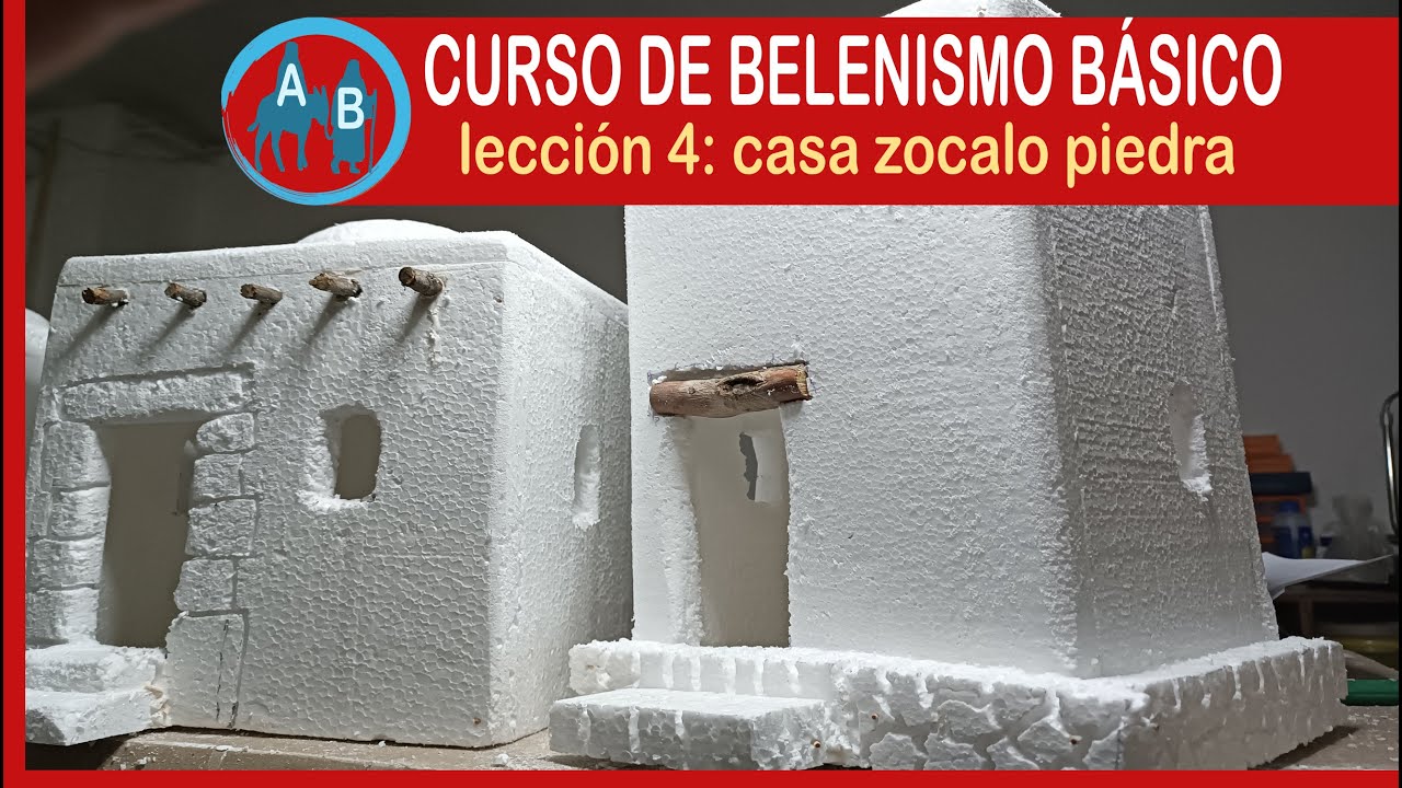 🟢 CURSO DE BELENISMO B&Aacute;SICO - Lecci&oacute;n 4: casa con z&oacute;calo de piedra