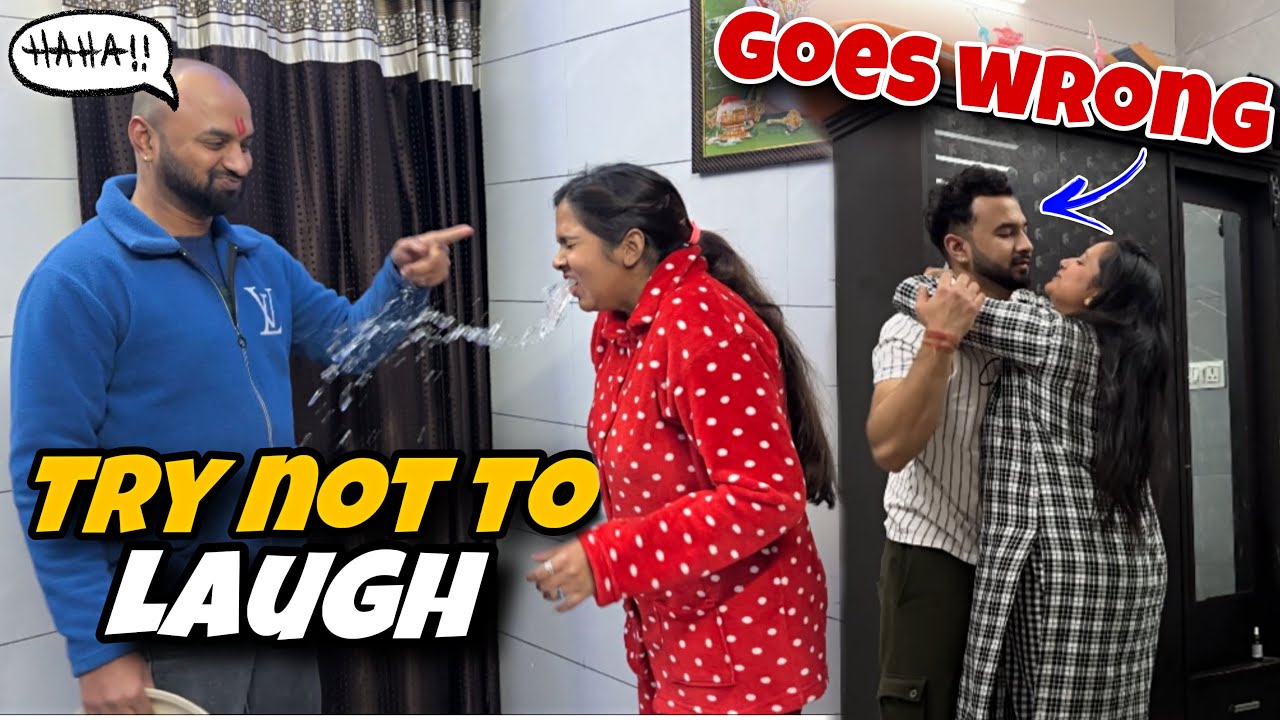 Try Not to laugh challenge goes wrong || Wife got Romantic on camera || jeet thakur pranks
