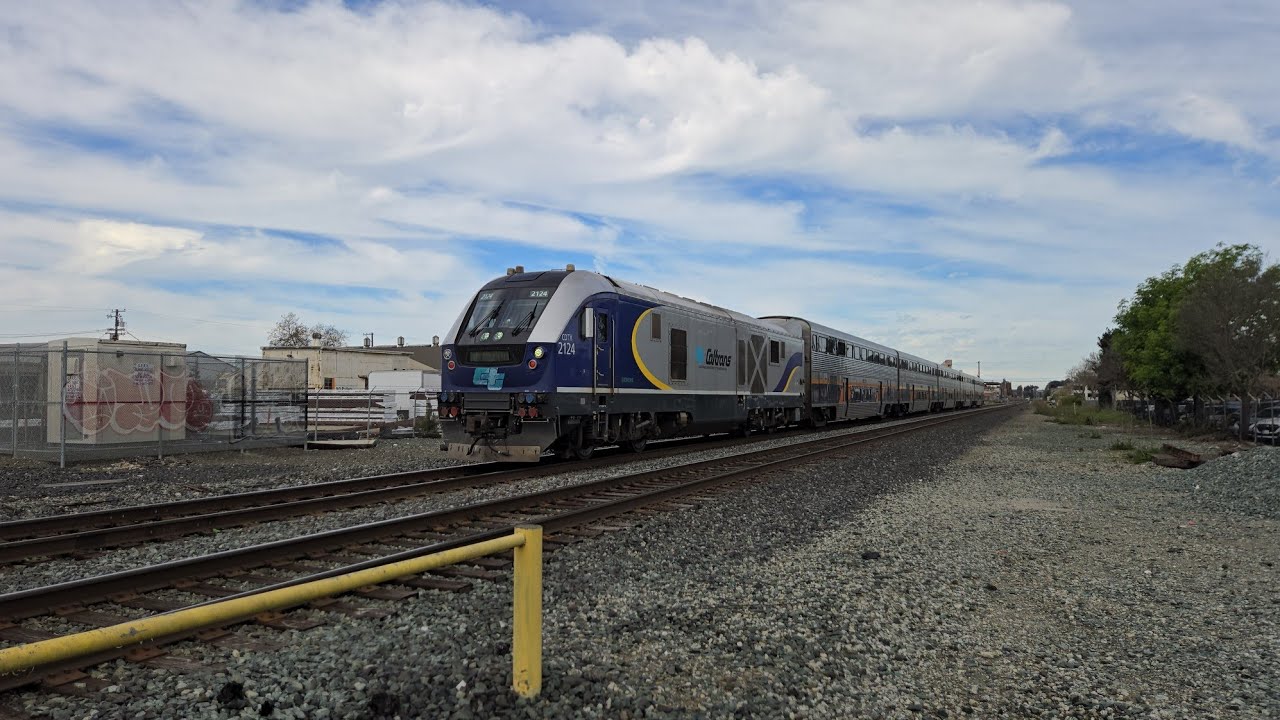 Amtrak Capitol Corridor #733 at Hearst Ave Berkeley, CA with CDTX #2124 SC-44 and #8312 Cab Car