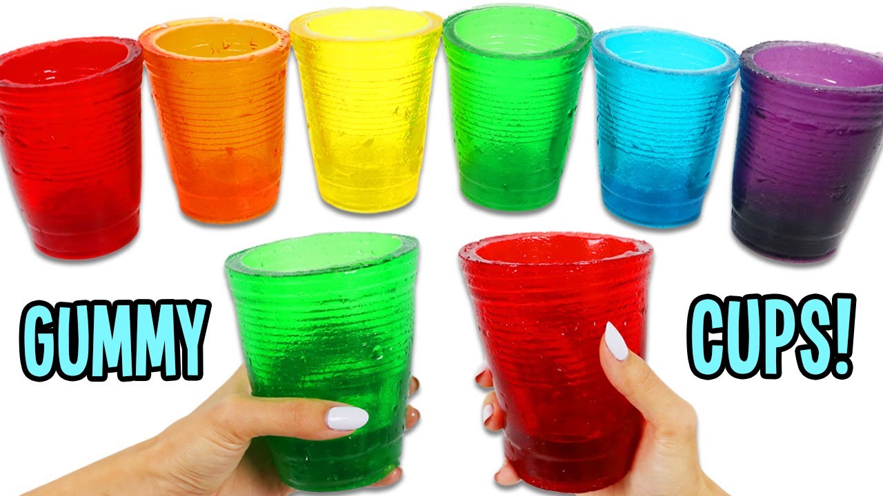 How To Make Rainbow Gummy Cups You Can Drink Out Of!