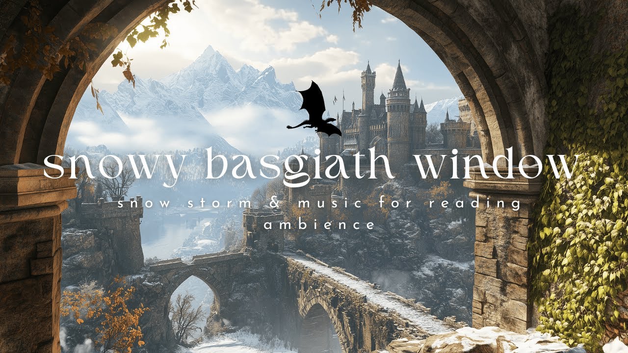basgiath window | fourth wing reading ambience | snow storm & music