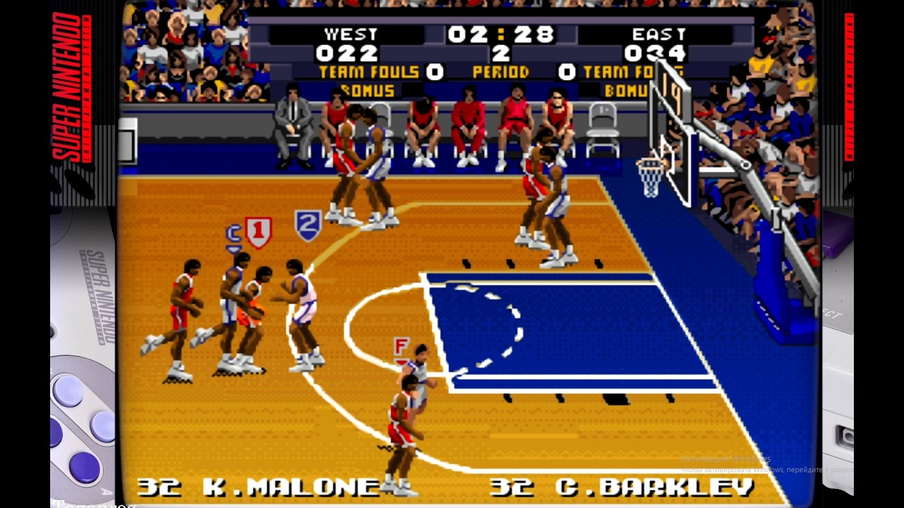 Tecmo Super NBA Basketball 1993 Игра SNES.