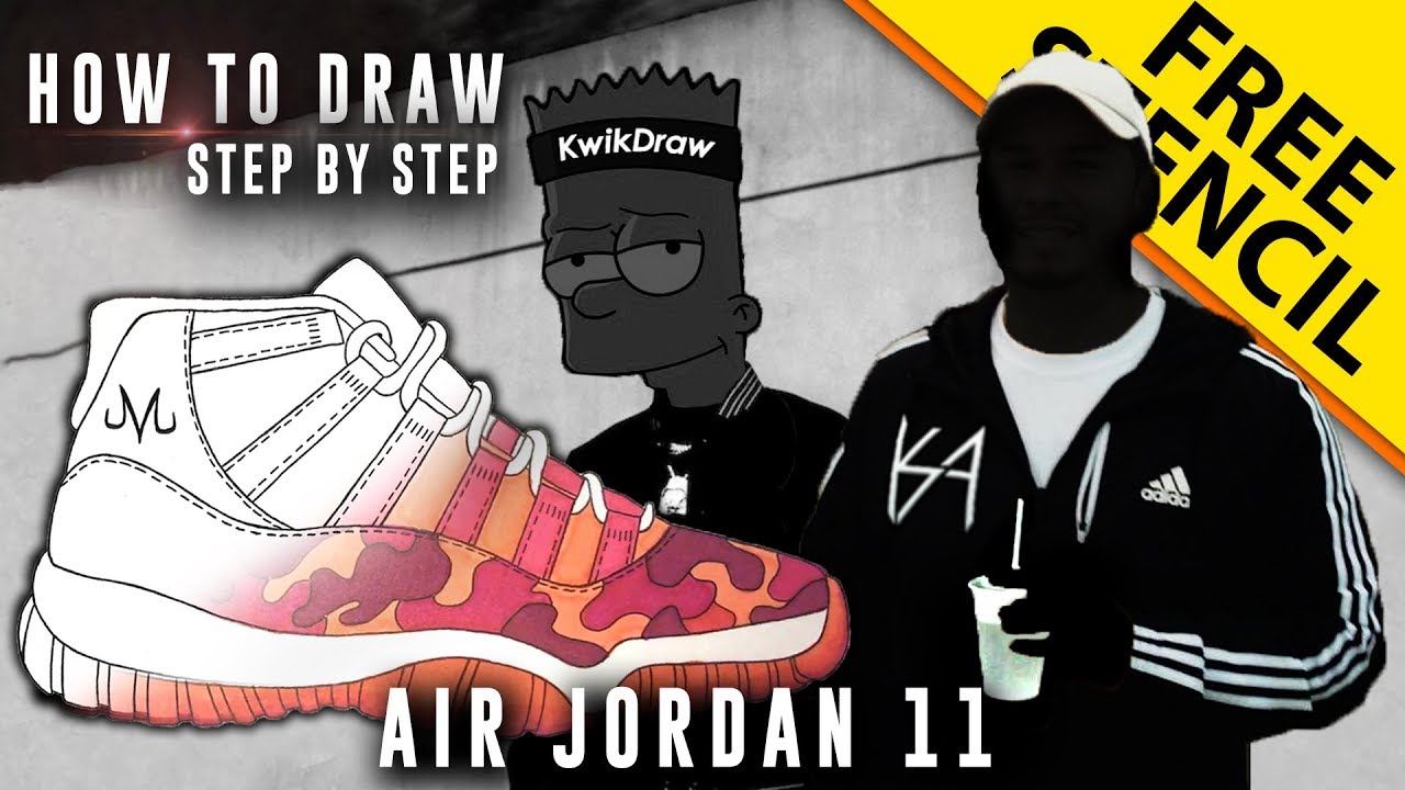 How To Draw - Step by Step: Air Jordan 11 Collab w/ KwikDraw 35
