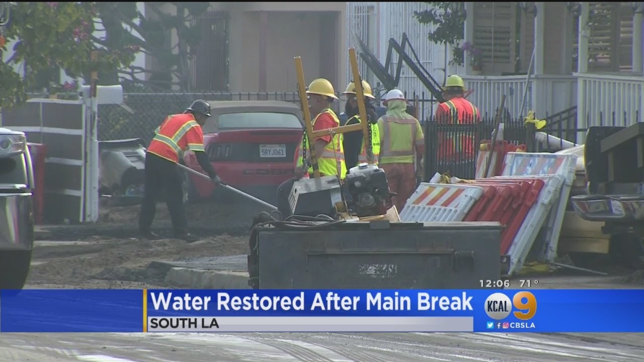 Water Service Restored To South LA Neighborhood After Pipe Break