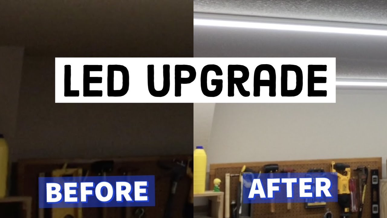 LED Shop Light Upgrade: Before/after, install and wiring
